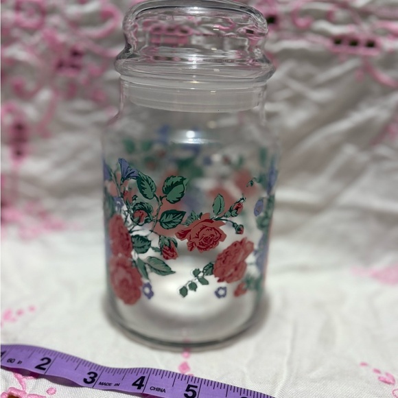 Vintage Floral Glass Storage Jar - Picture 3 of 7